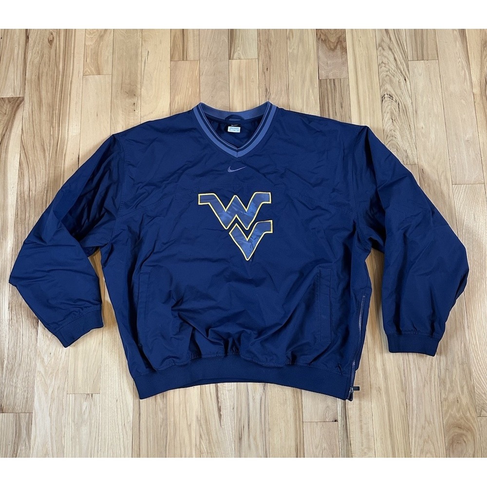 VTG Nike West Virginia Mountaineers Pullover Windbreaker Men's 2XL Center Swoosh